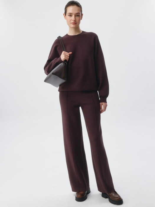 вязаные брюки с декоративными швами от бренда sela вид слева