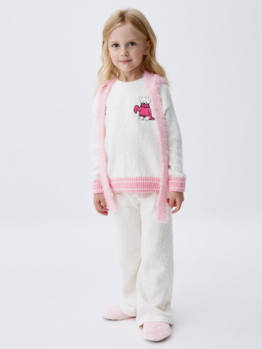 вязаные широкие брюки для девочек от бренда sela вид слева