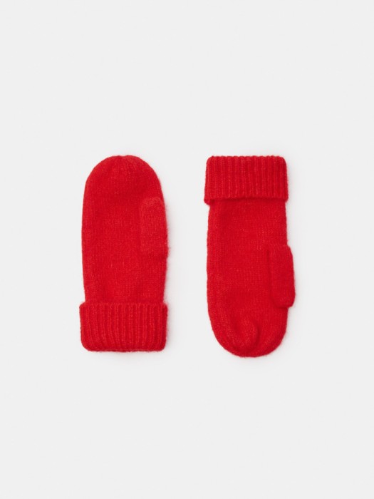 вязаные варежки с содержанием шерсти от бренда sela вид слева