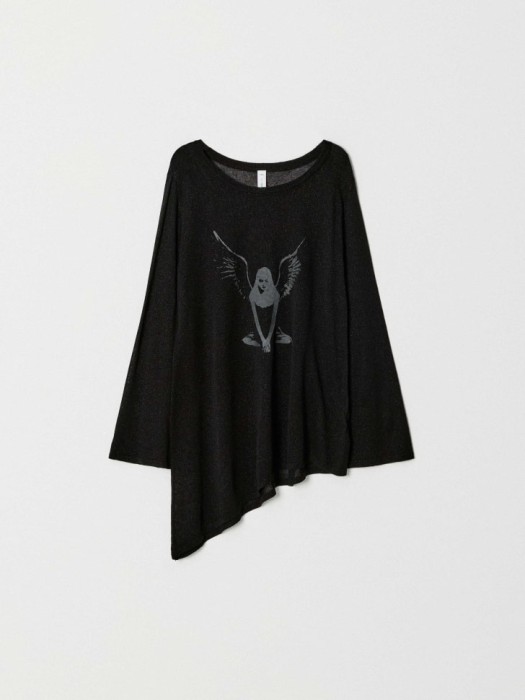 вязаный асимметричный джемпер с принтом для девочек по цене 1799 руб вид справа