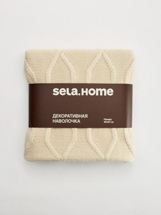 вязаный чехол для декоративной подушки по цене 1199 руб вид справа