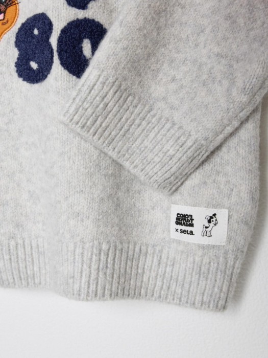 вязаный джемпер для девочек  x союзмультфильм из хлопка спереди