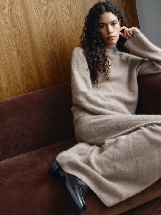 вязаный джемпер из смесовой шерсти от бренда sela вид слева