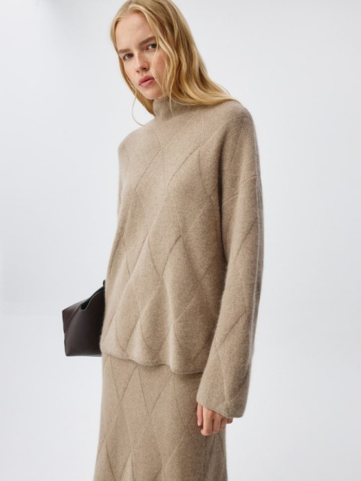 вязаный джемпер из смесовой шерсти из россии вид сбоку