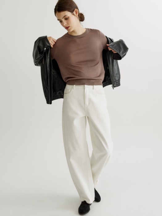 вязаный джемпер из тенселя и шерсти премиум качества от бренда sela вид слева