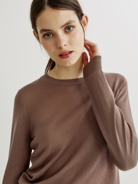 вязаный джемпер из тенселя и шерсти премиум качества из россии вид сбоку