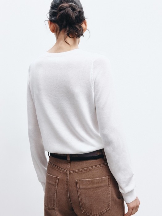 вязаный джемпер из тенселя и шерсти премиум качества по цене 4999 руб вид справа