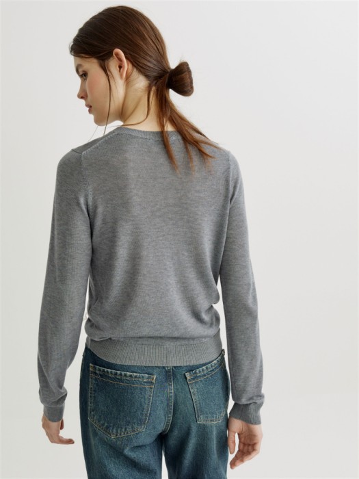 вязаный джемпер из тенселя и шерсти премиум качества из россии вид сбоку