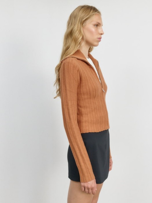 вязаный джемпер на молнии из линейки  young универсального стиля с лицевой стороны