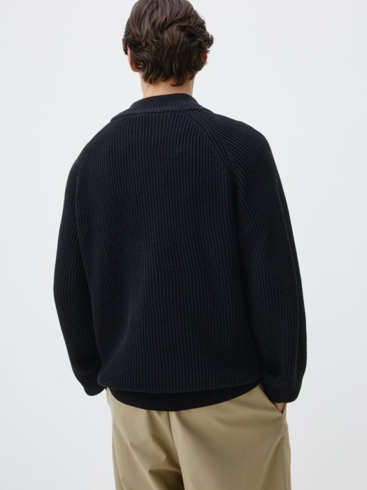 вязаный джемпер на молнии из россии вид сбоку