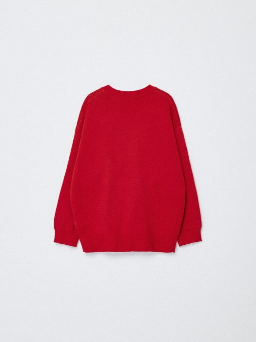 вязаный джемпер оверсайз с принтом для девочек по цене 1799 руб вид справа