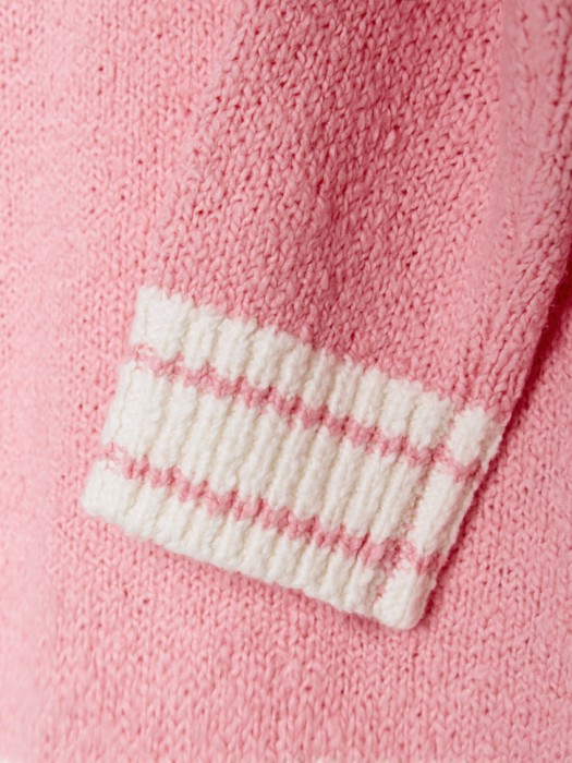 вязаный джемпер оверсайз с вышивкой для девочек из хлопка спереди