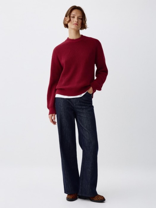 вязаный джемпер оверсайз из хлопка спереди