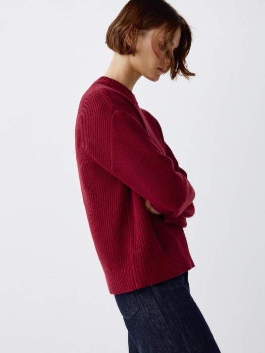 вязаный джемпер оверсайз для взрослого возраста с изнаночной стороны