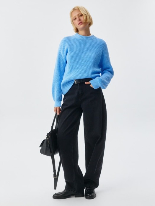 вязаный джемпер оверсайз из хлопка спереди