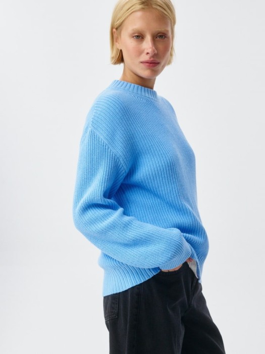 вязаный джемпер оверсайз универсального стиля с лицевой стороны