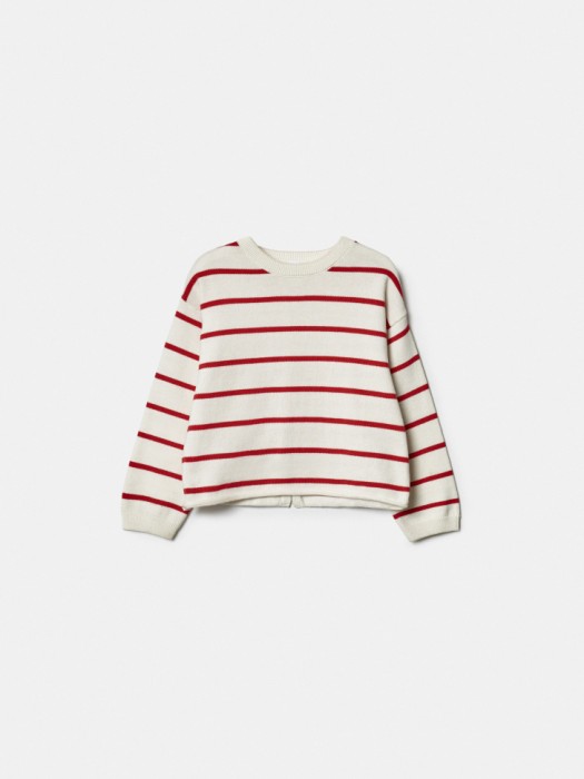 вязаный джемпер с бантиками на спине для девочек из россии вид сбоку