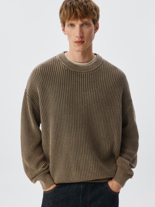 вязаный джемпер с эффектом стирки 4680798681443 фотография