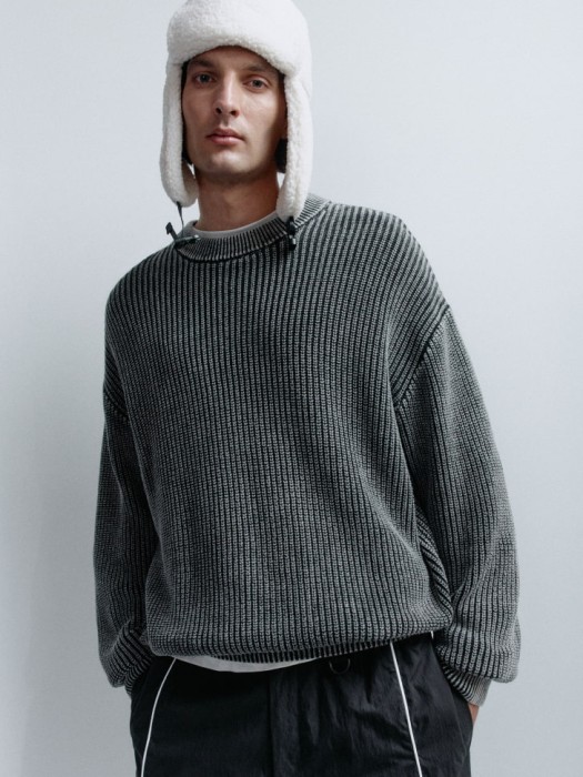 вязаный джемпер с эффектом стирки 4680798681580 фотография