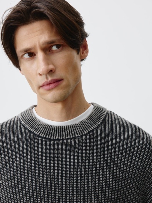 вязаный джемпер с эффектом стирки из россии вид сбоку