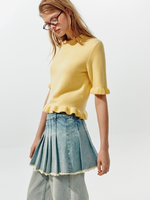 вязаный джемпер с оборками из линейки  young по цене 2299 руб вид справа