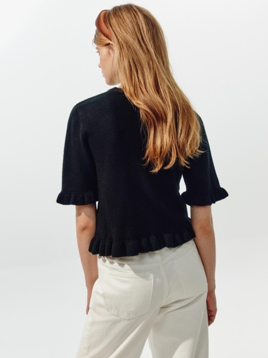 вязаный джемпер с оборками из линейки  young по цене 2299 руб вид справа