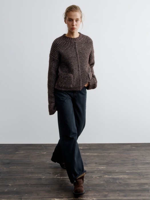 вязаный джемпер с содержанием шерсти от бренда sela вид слева