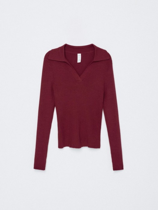 вязаный джемпер с воротником для девочек из россии вид сбоку