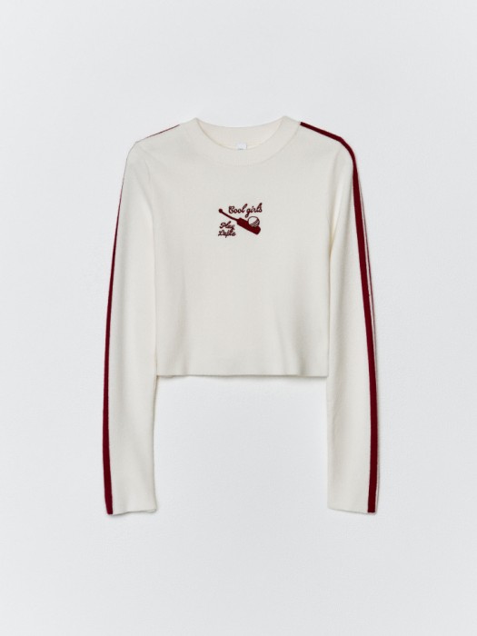 вязаный джемпер с вышивкой для девочек по цене 1999 руб вид справа