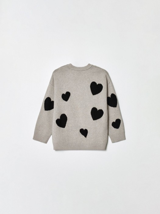 вязаный джемпер с жаккардовым принтом для девочек от бренда sela вид слева