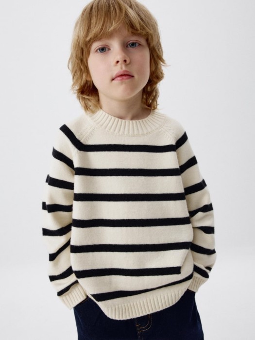 вязаный джемпер в полоску детский 4680798039336 фотография