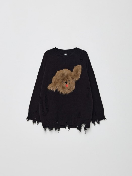 вязаный джемпер в стиле гранж для девочек от бренда sela вид слева