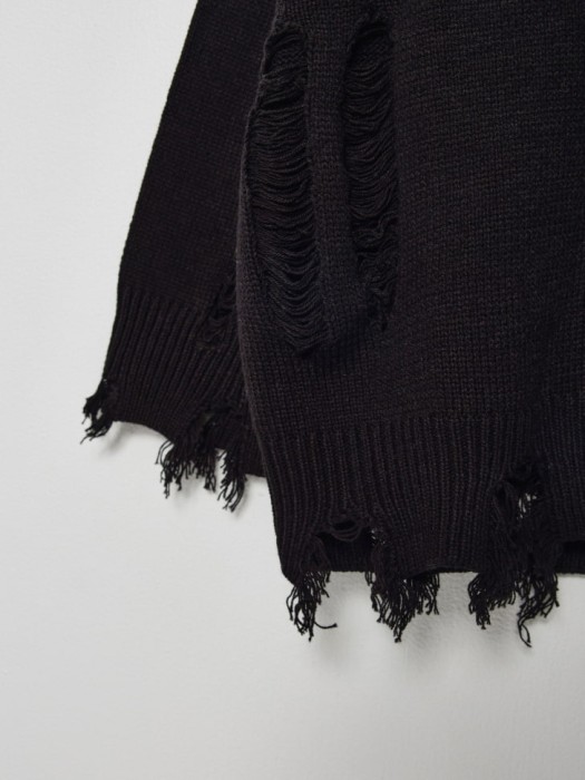 вязаный джемпер в стиле гранж для девочек из россии вид сбоку