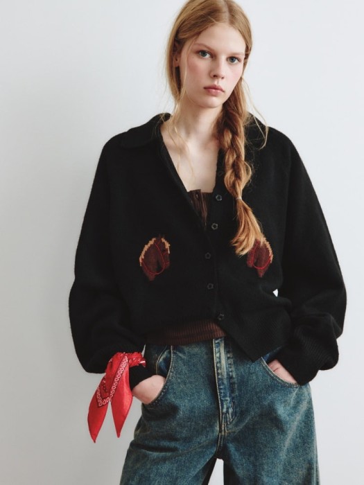 вязаный кардиган с иллюстрацией из линейки  young 4610517132734 фотография