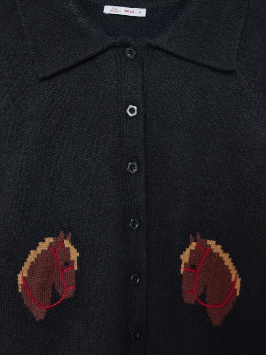 вязаный кардиган с иллюстрацией из линейки  young универсального стиля с лицевой стороны