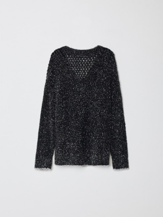 вязаный кардиган с люрексом для девочек из россии вид сбоку