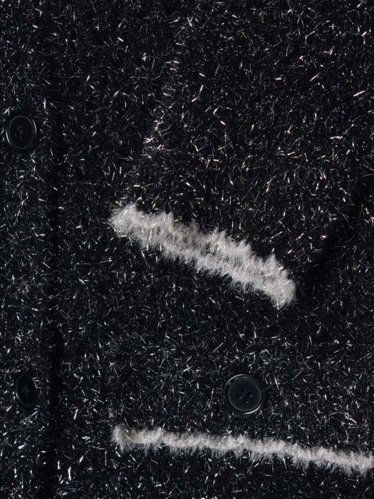 вязаный кардиган с люрексом для девочек из трикотажа с блестящими нитями спереди