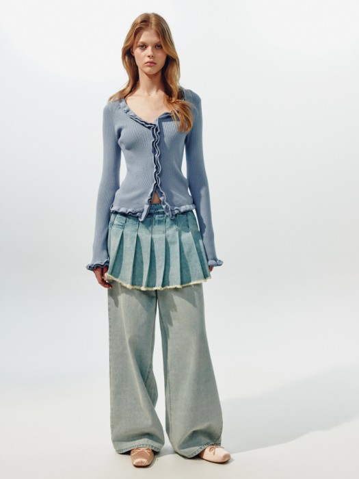 вязаный кардиган с оборками из линейки  young по цене 3299 руб вид справа