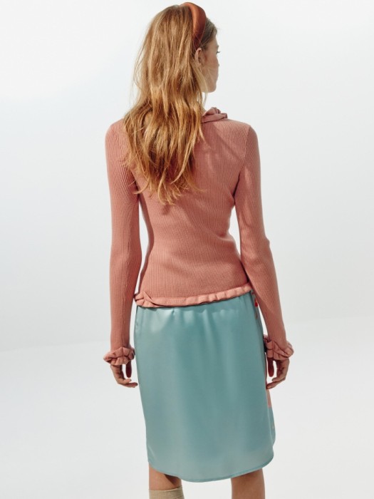 вязаный кардиган с оборками из линейки  young из россии вид сбоку