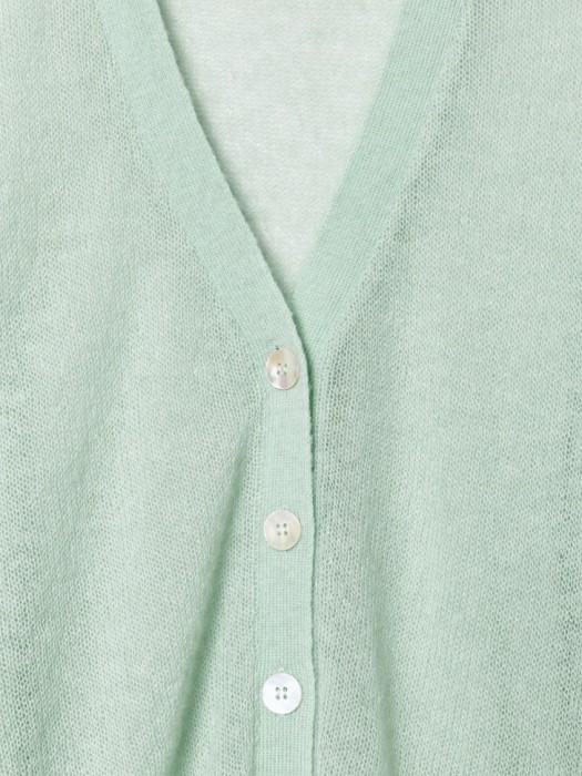 вязаный кардиган с содержанием мохера и шерсти от бренда sela вид слева