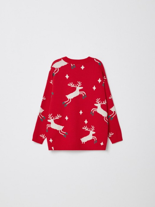 вязаный кардиган с жаккардовым принтом для девочек из россии вид сбоку