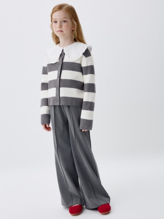 вязаный кардиган в полоску для девочек по цене 1399 руб вид справа