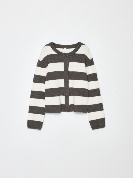 вязаный кардиган в полоску для девочек из россии вид сбоку