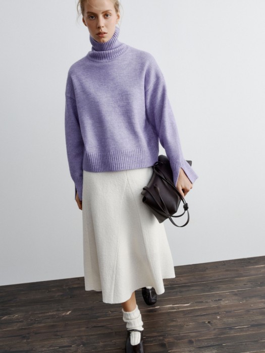 вязаный свитер с содержанием шерсти от бренда sela вид слева