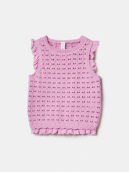 вязаный топ из ажурного трикотажа для девочек по цене 1599 руб вид справа