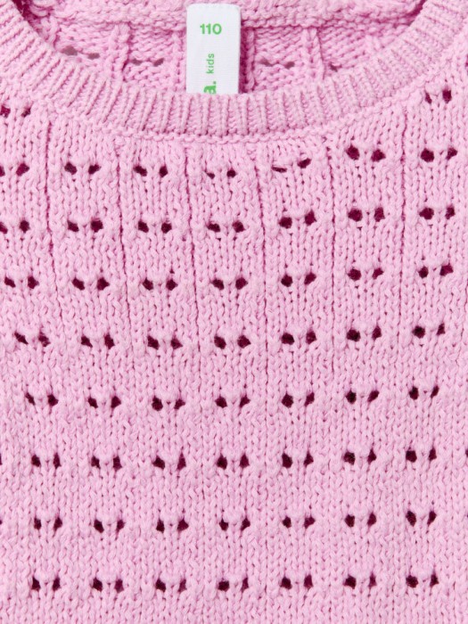 вязаный топ из ажурного трикотажа для девочек из трикотажа спереди