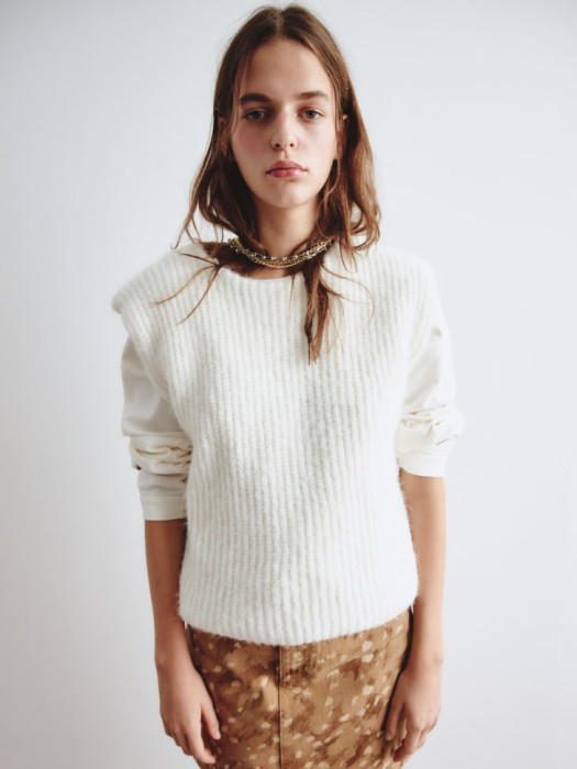 вязаный жилет с содержанием шерсти из линейки  young универсального стиля с лицевой стороны