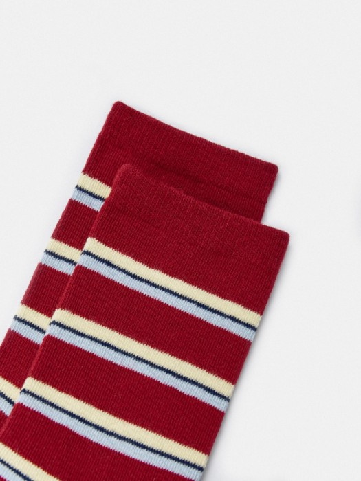 высокие носки в полоску от бренда sela вид слева