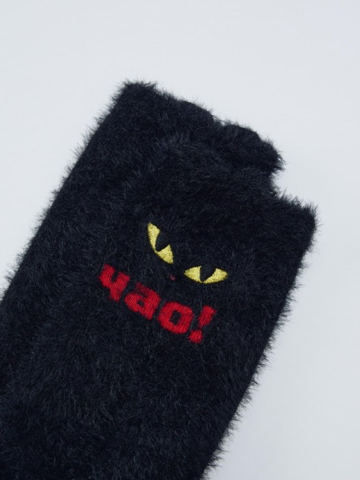 высокие пушистые носки детские из коллекции  x мосфильм от бренда sela вид слева