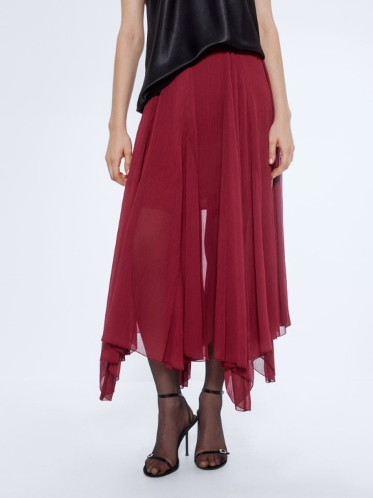 юбка из жатого шифона от бренда sela вид слева